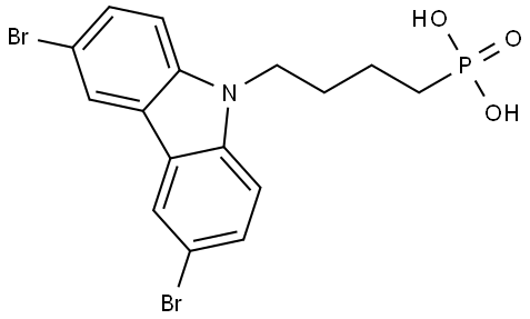 (4-(3,6-二溴-9H-咔唑-9-基)丁基)膦酸 结构式