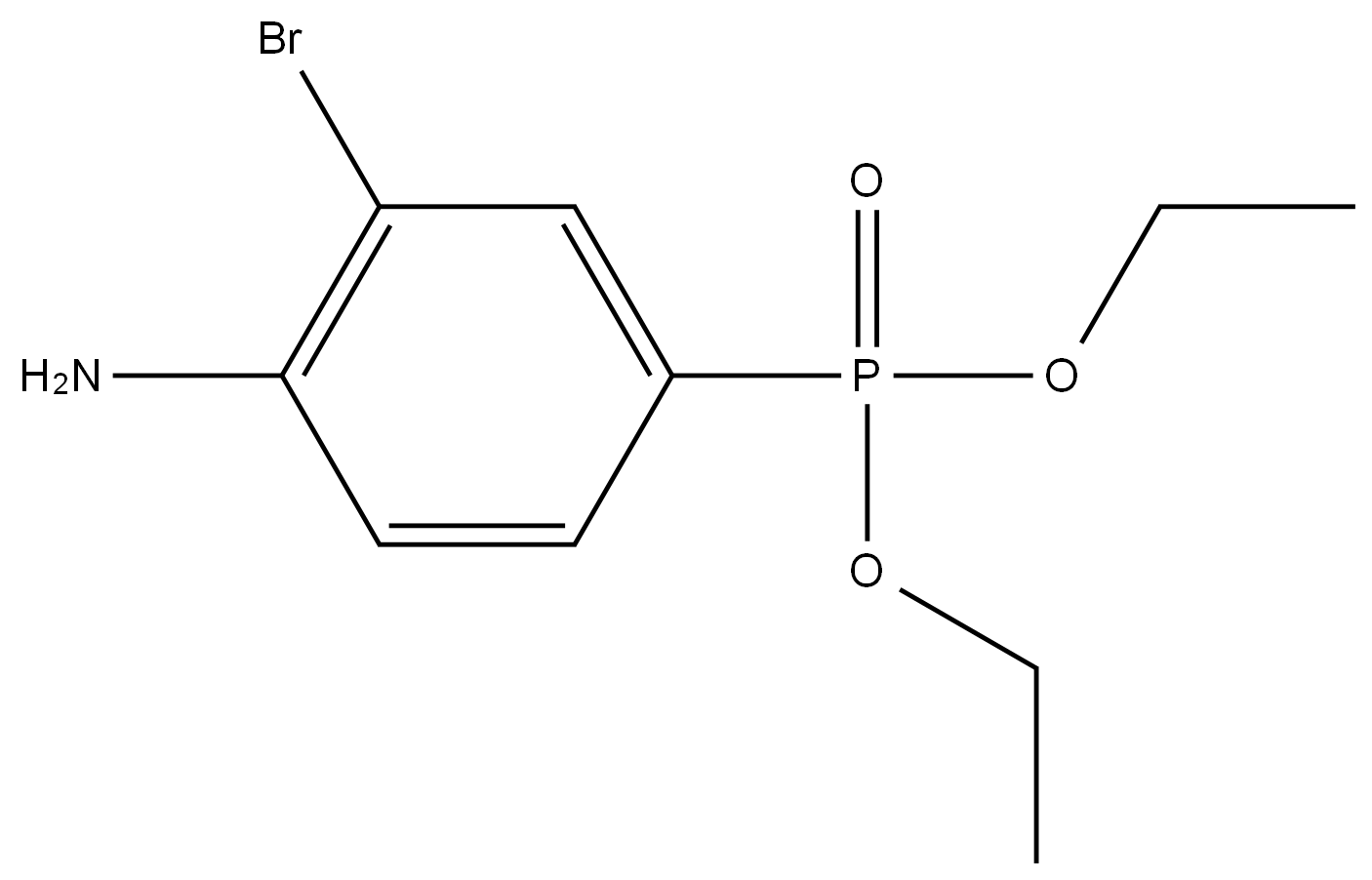 二乙基(4-氨基-3-溴苯基)膦酸酯 结构式
