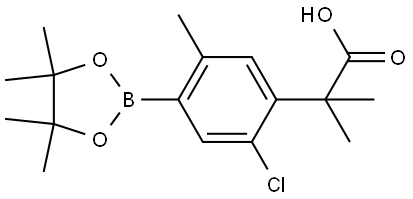 2-(2-氯-5-甲基-4-(4,4,5,5-四甲基-1,3,2-二氧硼杂环戊烷-2-基)苯基)-2-甲基丙酸 结构式