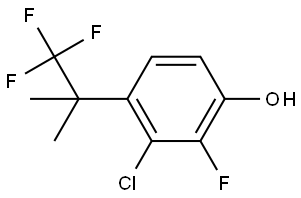 3-氯-2-氟-4-(1,1,1-三氟-2-甲基丙-2-基)苯酚 结构式