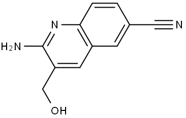2-氨基-3-(羟甲基)喹啉-6-腈 结构式