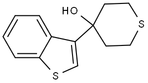 4-(benzo[b]thiophen-3-yl)tetrahydro-2H-thiopyran-4-ol 结构式