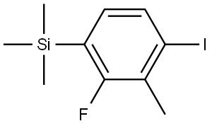 (2-fluoro-4-iodo-3-methylphenyl)trimethylsilane 结构式