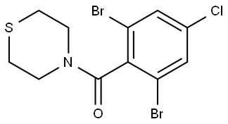 (2,6-dibromo-4-chlorophenyl)(thiomorpholino)methanone 结构式