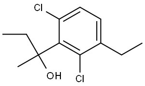 2-(2,6-dichloro-3-ethylphenyl)butan-2-ol 结构式