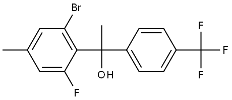 1-(2-bromo-6-fluoro-4-methylphenyl)-1-(4-(trifluoromethyl)phenyl)ethanol 结构式