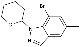 7-bromo-5-methyl-1-(tetrahydro-2H-pyran-2-yl)-1H-indazole 结构式