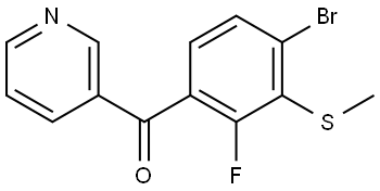 (4-bromo-2-fluoro-3-(methylthio)phenyl)(pyridin-3-yl)methanone 结构式