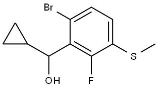 (6-bromo-2-fluoro-3-(methylthio)phenyl)(cyclopropyl)methanol 结构式