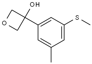 3-(3-methyl-5-(methylthio)phenyl)oxetan-3-ol 结构式