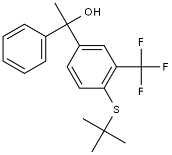 1-(4-(tert-butylthio)-3-(trifluoromethyl)phenyl)-1-phenylethanol 结构式