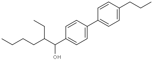 2-ethyl-1-(4'-propyl-[1,1'-biphenyl]-4-yl)hexan-1-ol 结构式