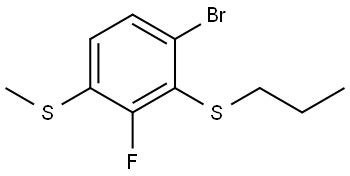 (6-bromo-2-fluoro-3-(methylthio)phenyl)(propyl)sulfane 结构式