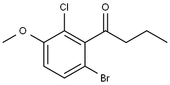 1-(6-bromo-2-chloro-3-methoxyphenyl)butan-1-one 结构式