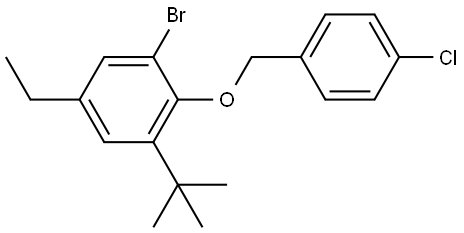 1-bromo-3-(tert-butyl)-2-((4-chlorobenzyl)oxy)-5-ethylbenzene 结构式