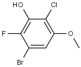 3-bromo-6-chloro-2-fluoro-5-methoxyphenol 结构式