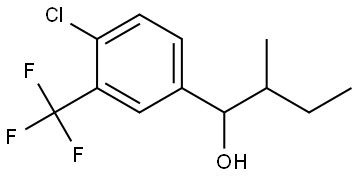 1-(4-chloro-3-(trifluoromethyl)phenyl)-2-methylbutan-1-ol 结构式