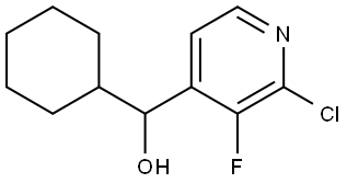 (2-chloro-3-fluoropyridin-4-yl)(cyclohexyl)methanol 结构式