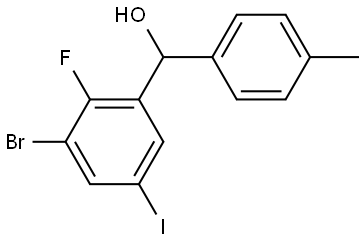 (3-bromo-2-fluoro-5-iodophenyl)(p-tolyl)methanol 结构式