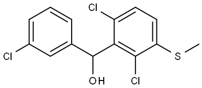 (3-chlorophenyl)(2,6-dichloro-3-(methylthio)phenyl)methanol 结构式