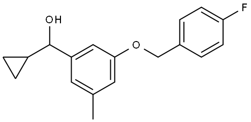 cyclopropyl(3-((4-fluorobenzyl)oxy)-5-methylphenyl)methanol 结构式