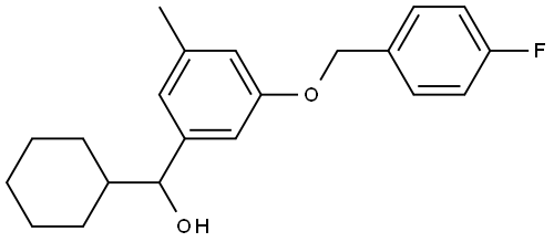 cyclohexyl(3-((4-fluorobenzyl)oxy)-5-methylphenyl)methanol 结构式