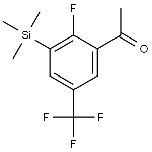 1-(2-fluoro-5-(trifluoromethyl)-3-(trimethylsilyl)phenyl)ethanone 结构式