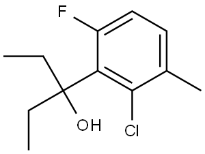 3-(2-chloro-6-fluoro-3-methylphenyl)pentan-3-ol 结构式