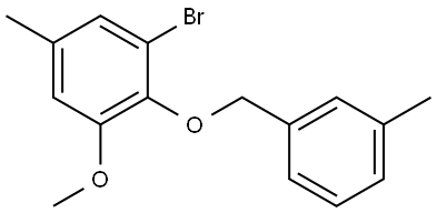 1-bromo-3-methoxy-5-methyl-2-((3-methylbenzyl)oxy)benzene 结构式