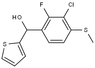 (3-chloro-2-fluoro-4-(methylthio)phenyl)(thiophen-2-yl)methanol 结构式