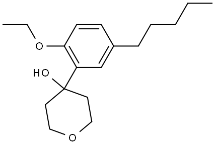 4-(2-ethoxy-5-pentylphenyl)tetrahydro-2H-pyran-4-ol 结构式