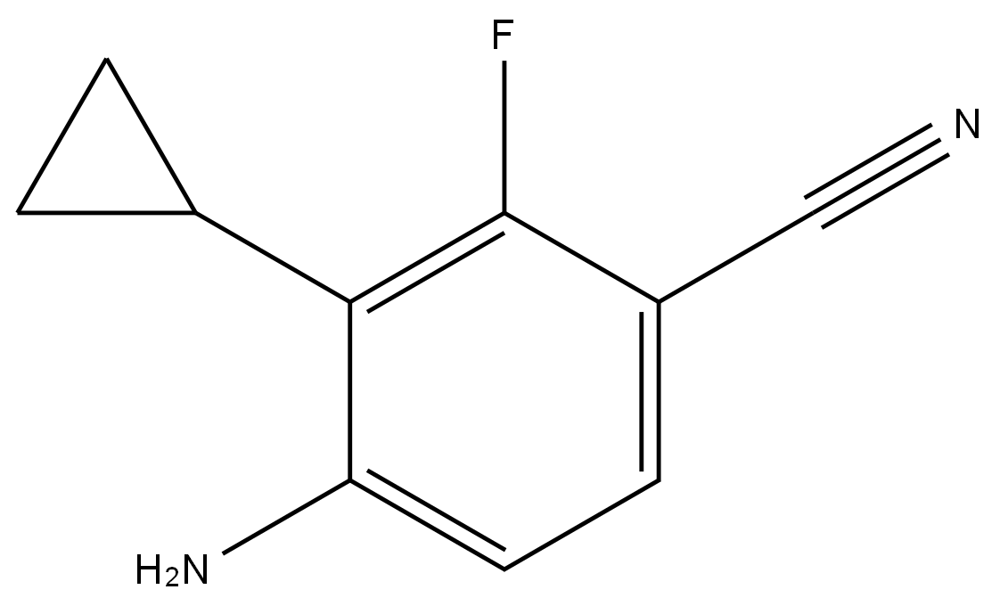 4-氨基-3-环丙基-2-氟苯腈 结构式