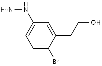 2-(2-溴-5-肼基苯基)乙醇 结构式