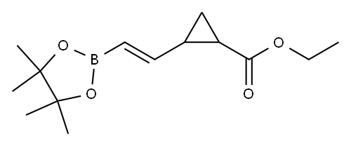 环丙烷羧酸,2-[(1E)-2-(4,4,5,5-四甲基-1,3,2-二氧杂硼烷-2-基)乙烯基]-乙酯 结构式
