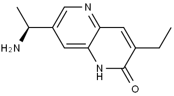 (S)-7-(1-氨乙基)-3-乙基-1,5-萘啶-2(1H)-酮 结构式