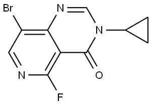 8-溴-3-环丙基-5-氟吡啶并[4,3-D]嘧啶-4(3H)-酮 结构式
