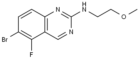 6-溴-5-氟-N-(2-甲氧基乙基)喹唑啉-2-胺 结构式