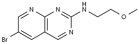 6-溴-N-(2-甲氧基乙基)吡啶并[2,3-D]嘧啶-2-胺 结构式