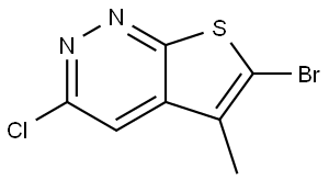 6-溴-3-氯-5-甲基噻吩并[2,3-C]哒嗪 结构式