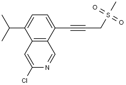 3-氯-5-异丙基-8-(3-(甲基磺酰基)丙-1-炔-1-基)异喹啉 结构式