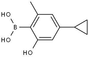 (4-环丙基-2-羟基-6-甲基苯基)硼酸 结构式