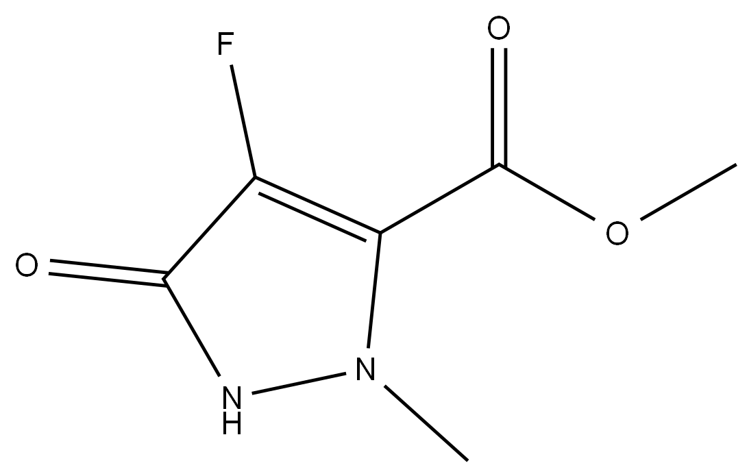 4-氟-2-甲基-5-氧代-2,5-二氢-1H-吡唑-3-羧酸甲酯 结构式