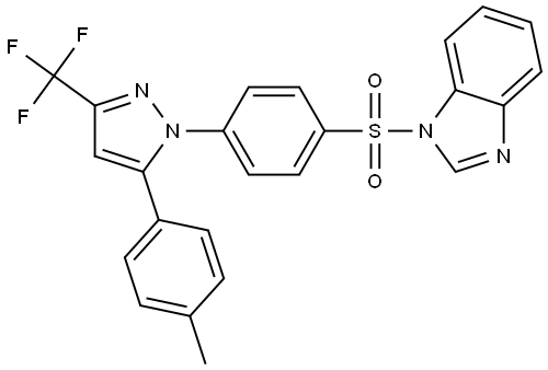 1H-Benzimidazole, 1-[[4-[5-(4-methylphenyl)-3-(trifluoromethyl)-1H-pyrazol-1-yl]… 结构式