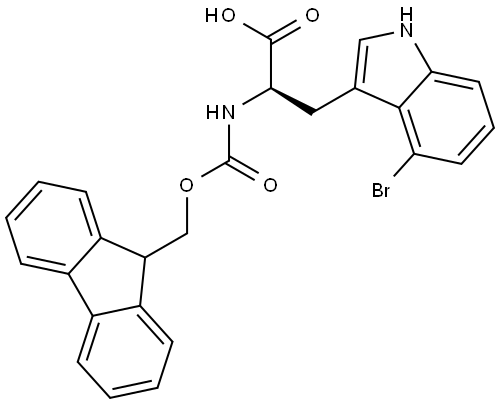 N-Fmoc-4-bromo-D-tryptophan 结构式