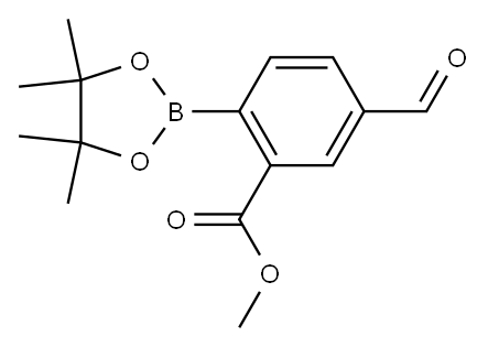 5-甲酰基-2-(4,4,5,5-四甲基-1,3,2-二氧杂硼烷-2-基)-甲酯苯甲酸 结构式