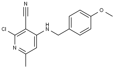 2-氯-4-((4-甲氧基苄基)氨基)-6-甲基烟腈 结构式