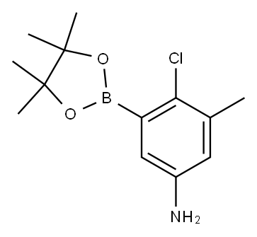 4-氯-3-甲基-5-(4,4,5,5-四甲基-1,3,2-二氧杂硼烷-2-基)苯胺 结构式