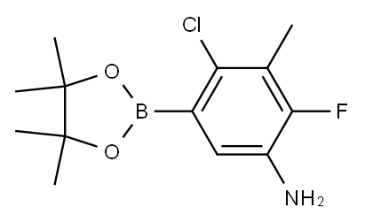4-氯-2-氟-3-甲基-5-(4,4,5,5-四甲基-1,3,2-二噁硼烷-2-基)苯胺 结构式