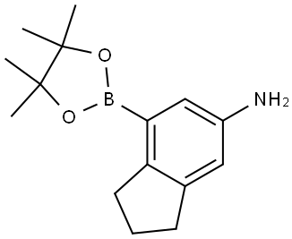 7-(4,4,5,5-四甲基-1,3,2-二氧杂硼烷-2-基)-2,3-二氢-1H-茚-5-胺 结构式