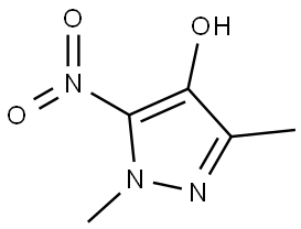 1,3-二甲基-5-硝基-1H-吡唑-4-醇 结构式